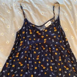 Universal Thread Navy and Yellow Floral Midi Dress